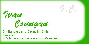 ivan csungan business card